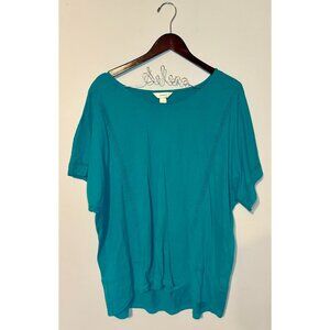 CJ Banks Size 3X Teal Tunic Shirt
